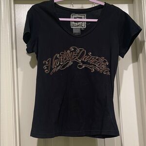 Harley-Davidson Black and Gold Women's Tee